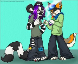 Rating: Questionable Score: 0 Tags: anthro blue_hair bottomwear canid canine clothing drugs duo e621 ear_piercing female fox glamfur hair lemur male mammal marijuana pants piercing primate purple_hair ring-tailed_lemur shirt smoking strepsirrhine tail team_fortress_2 tomboy topwear valve valve_corporation zeriara zeriara_(character) User: bunchy7s