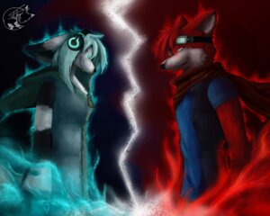 Rating: Safe Score: 0 Tags: anthro battle canid canine clothed clothing contrast digital_media_(artwork) duality duo e621 electronics eyewear female fight fire fire_island_entertainment fox fully_clothed gloves goggles half-length_portrait handwear headphones ice lazyfoxxx male mammal maxamilion_the_fox portrait scarf shirt side_view split_screen sweater topwear vest User: bunchy7s