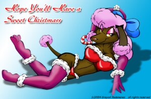 Rating: Questionable Score: 0 Tags: 2004 anthro breasts canid canine canis christmas cleavage clothed clothing domestic_dog e621 english_text female frenchie_(greycat_r) greycat_rademenes hair holidays legwear mammal pink_hair poodle ribbons skimpy solo stockings tail tail_tuft tailfro text tuft User: bunchy7s