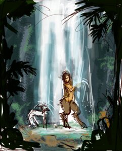 Rating: Safe Score: 0 Tags: ambiguous_gender anthro bovid caprine detailed_background digital_media_(artwork) duo e621 feral forest goat hi_res hooves horn mammal nature outside plant satyr sketch tree unknown_artist water waterfall zar User: bunchy7s