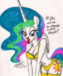 Rating: Questionable Score: 0 Tags: 2013 anthro anthrofied bedroom_eyes bent_over bra breasts cleavage clothed clothing dialogue e621 english_text equid equine feathered_wings feathers female friendship_is_magic hair half-closed_eyes hasbro heart_symbol hi_res horn legwear lingerie looking_at_viewer mammal multicolored_hair my_little_pony mythological_creature mythological_equine mythology narrowed_eyes navel newyorkx3 panties princess_celestia_(mlp) purple_eyes seductive solo sparkles stockings suggestive text tongue tongue_out underwear white_body white_feathers winged_unicorn wings User: bunchy7s