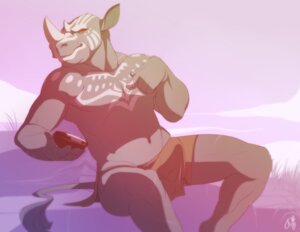 Rating: Explicit Score: 0 Tags: 2014 anthro biceps biped bodypaint bottomwear bulge clothed clothing detailed_bulge e621 genital_outline grey_body grey_skin hendrik horn loincloth looking_at_viewer male mammal markings muscular muscular_anthro muscular_male patto pecs penis_outline rhinoceros sitting solo topless tribal tribal_markings User: bunchy7s