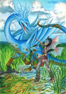 Rating: Safe Score: 0 Tags: 2013 arthropod blue_body cloud dirt dragon dragonfly duo e621 european_mythology female feral human insect kekpafrany mammal membrane_(anatomy) membranous_wings mythological_creature mythological_scalie mythology outside pencil_(object) reed scalie sky tail traditional_media_(artwork) water western_dragon wings User: bunchy7s