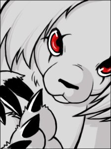 Rating: Safe Score: 0 Tags: 3:4 anthro bandai_namco black_nose canid canine claws digimon digimon_(species) e621 female fur gazimon grey_body grey_fur low_res mammal red_eyes solo wandamagick User: bunchy7s