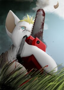 Rating: Questionable Score: 0 Tags: anthro blood bodily_fluids chainsaw coffinberry e621 eyewear glasses hair hyena male mammal power_tool solo spotted_hyena tools User: bunchy7s