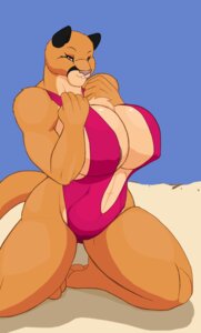 Rating: Questionable Score: 0 Tags: abs amber_eyes anthro beach big_breasts biped black_ears breasts christina_(droll3) cleavage clothed clothing cougar countershade_face countershade_neck countershade_torso countershading curvy_figure droll3 e621 felid feline female fur hi_res huge_breasts kneeling magenta_bikini mammal one-piece_swimsuit orange_eyes outside pink_nose pose sand seaside sling_bikini solo swimwear tail tan_body tan_countershading tan_fur thick_thighs tight_clothing voluptuous User: bunchy7s