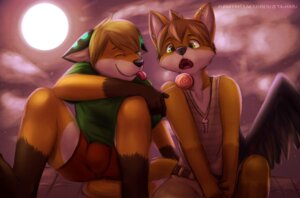 Rating: Safe Score: 0 Tags: 1_wing :o anthro black_nose bottomwear brown_body brown_fur bulge candy canid canine clothing cloud countershading dessert duo e621 eyes_closed feathered_wings feathers food fox fur gift jewelry lan_(zeta-haru) light lollipop male mammal moon moonlight necklace night open_mouth orange_body orange_fur outside romantic romantic_ambiance romantic_couple rooftop shirt shorts tim640 topwear wings yellow_eyes zeta-haru User: bunchy7s