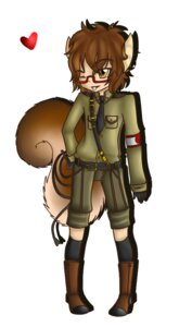 Rating: Safe Score: 0 Tags: brown_hair clothing e621 eyewear glasses hair heart_symbol looking_at_viewer male mammal nazi one_eye_closed pervertedboyfuruki red_eyewear red_glasses rodent sciurid simple_background solo tail tree_squirrel unavailable_at_source uniform white_background wink winking_at_viewer User: bunchy7s