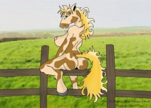 Rating: Questionable Score: 0 Tags: abstract_background anthro atlas2008 blonde_hair butt dpelton e621 equid female fence hair heart_symbol hi_res mammal nude on_fence simple_background siofra89 solo straddling tail User: bunchy7s