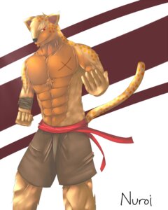 Rating: Safe Score: 0 Tags: 4:5 abs abstract_background anthro athletic bandage belt biceps big_muscles biped black_nose bottomwear brown_body brown_fur cheetah chest_tuft clothed clothing e621 felid feline fur grin male mammal markings muscular muscular_anthro muscular_male nuroi pecs pose red_eyes scar shorts simple_background smile solo spots standing tan_body tan_fur topless tuft User: bunchy7s