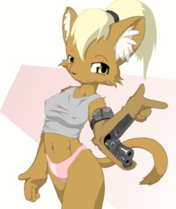 Rating: Questionable Score: 0 Tags: armband bionic_arm bionics blonde_hair brown_body brown_fur clothing concealed_weapon cybernetic_arm cybernetic_limb cybernetics cyborg domestic_cat e621 felid feline felis female fur gun hair kaitou machine mammal ponytail prosthetic prosthetic_arm prosthetic_limb ranged_weapon short_hair solo tail tight_clothing weapon wrist_gun wrist_weapon yellow_eyes User: bunchy7s