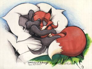Rating: Questionable Score: 0 Tags: 1993 4:3 anthro bed canid canine canis cuddling dipstick_tail domestic_dog duo e621 eric_schwartz eyes_closed female fox furafterdark furniture inside male mammal markings on_bed romantic romantic_couple sleeping tail tail_markings tammy_vixen tor_dog User: bunchy7s