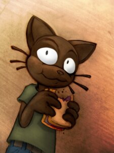 Rating: Safe Score: 0 Tags: 3:4 anthro blood bodily_fluids can't_enjoy darkdoomer domestic_cat e621 eating felid feline felis food hi_res male mammal miw_(darkdoomer) paint sandwich_(food) solo User: bunchy7s