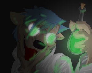 Rating: Safe Score: 0 Tags: 2010 5_fingers anthro black_background black_nose blue_hair brown_body brown_fur canid canine canis clothed clothing coat cork darkness domestic_dog e621 eyewear fingers fur glowing goggles hair holding_object lab_coat mad_scientist male mammal open_mouth science short_hair simple_background solo syynx teeth tongue tongue_out topwear vial User: bunchy7s