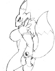Rating: Explicit Score: 0 Tags: anthro breasts canine digimon digimon_(species) female female_only fox fur furry furry_ears furry_tail monochrome nude raised_tail renamon rule34 side_view solo tagme tail User: bunchy7s