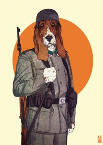 Rating: Safe Score: 0 Tags: 5_fingers abstract_background amber_eyes anthro armor athletic athletic_anthro athletic_male basset_hound belt belt_pouch biped black_belt black_nose bottomwear brown_body brown_fur canid canine canis clothed clothing coat domestic_dog e621 fingers front_view fully_clothed fur grey_bottomwear grey_clothing grey_coat grey_pants grey_topwear gun headgear helmet hunting_dog male mammal military mottled mottled_body mottled_fur multicolored_body multicolored_fur nikolaspascal orange_background pants portrait ranged_weapon rifle scent_hound simple_background snout soldier solo standing three-quarter_portrait three-quarter_view topwear two_tone_body two_tone_fur uniform warrior weapon white_body white_fur User: bunchy7s