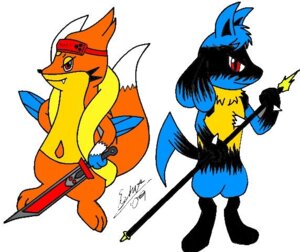 Rating: Safe Score: 0 Tags: 2009 ambiguous_gender anthro black_body black_fur blue_body blue_fur canid canine dipstick_tail duo e621 floatzel fur generation_4_pokemon lucario mammal markings marquis2007 melee_weapon nintendo pokemon pokemon_(species) polearm red_eyes simple_background spear tail tail_markings weapon white_background yellow_body yellow_fur User: bunchy7s