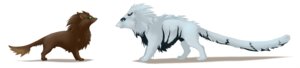 Rating: Safe Score: 0 Tags: ambiguous_gender blue_eyes brown_body brown_fur duo e621 fantasy feral fur green_eyes hy_thegreykatt long_image side_view simple_background tail urentian white_background white_body white_fur wide_image User: bunchy7s