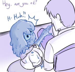 Rating: Explicit Score: 0 Tags: blush breasts clothing comic duo e621 erection female genitals goo_creature human lemonfont male mammal melting not_furry penis sitting startled translucent translucent_body User: bunchy7s