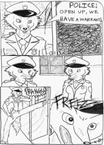 Rating: Questionable Score: 0 Tags: 2010 anthro black_and_white canid canine canis clothed clothing comic dialogue duo e621 english_text female fox fur gun male mammal monochrome pen_(artwork) police police_badge police_hat police_officer police_uniform ranged_weapon tail text traditional_media_(artwork) triadfox uniform weapon wolf User: bunchy7s Rating: Questionable Score: 0 Tags: 2010 anthro black_and_white canid canine canis clothed clothing comic dialogue duo e621 english_text female fox fur gun male mammal monochrome pen_(artwork) police police_badge police_hat police_officer police_uniform ranged_weapon tail text traditional_media_(artwork) triadfox uniform weapon wolf User: bunchy7s