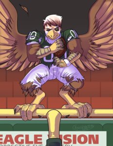 Rating: Safe Score: 0 Tags: 2012 4_toes accipitrid accipitriform american_football angrboda anisodactyl anthro avian avian_feet bald_eagle ball beak bird bottomwear claws clothing e621 eagle eye_black feathered_wings feathers feet gridiron_ball holding_ball holding_object male nfl pants pheagle philadelphia_eagles sea_eagle shirt solo species_transformation sport stadium swoop_(philadelphia_eagles) talons toes topwear torn_clothing transformation wings User: bunchy7s