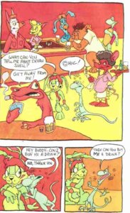 Rating: Safe Score: 0 Tags: amphibian anthro bar canid canine clothing comic compression_artifacts dialogue e621 english_text epic_games facial_hair female frog group hare jazz_jackrabbit jazz_jackrabbit_(series) kerchief lagomorph leporid lizard male mammal murid murine mustache nick_stadler official_art rat reptile rodent scalie tail text toad_(frog) toony turtle User: bunchy7s
