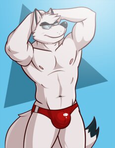 Rating: Questionable Score: 0 Tags: 2013 anthro biceps big_muscles bulge canid canine canis clamcrusher clothed clothing e621 eyewear fur male mammal muscular muscular_anthro muscular_male nipples pecs pose solo sunglasses swimwear tail topless white_body white_fur wolf User: bunchy7s