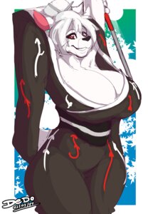 Rating: Safe Score: 0 Tags: anthro big_breasts black_nose breasts dedoarts deer e621 female hair looking_at_viewer mammal red_eyes smile solo thick_thighs vanessa_(squidink) white_hair wide_hips User: bunchy7s