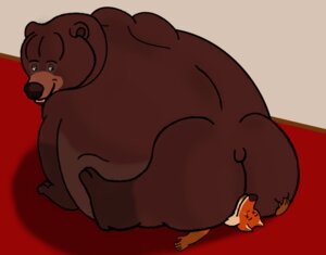 Rating: Questionable Score: 0 Tags: anthro bear big_butt brother_bear brown_bear butt canid canine crush disney duo e621 eyes_closed facesitting feral fox grizzly_bear hi_res inside looking_back lying male mammal mrfurry_(artist) nude obese on_back overweight pinned simple_background sitting sitting_on_another size_difference squish tug_(brother_bear) ursine User: bunchy7s