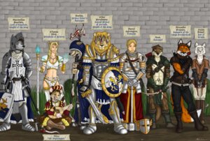 Rating: Safe Score: 0 Tags: 2014 abs absurd_res ace_stryker anthro archer armor arrow_(weapon) assassin bard bow_(weapon) canid canine canis clothed clothing coyote domestic_cat e621 elf english_text fantasy felid feline felis female fox fur group hair headgear helmet hi_res human humanoid knight lion looking_at_viewer magic magic_user male mammal medieval melee_weapon mouse murid murine mustelid otter pantherine quiver_(object) ranged_weapon rodent shield spell standing sword text warrior weapon wolf User: bunchy7s