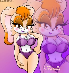 Rating: Questionable Score: 0 Tags: anthro big_breasts blush bra breasts brown_eyes cleavage clothed clothing e621 female hair high_waisted_bottomwear kaijufreak lagomorph leporid looking_at_viewer mammal mature_anthro mature_female navel orange_hair panties rabbit sega small_waist smile solo sonic_the_hedgehog_(series) underwear vanilla_the_rabbit User: bunchy7s