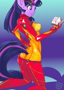 Rating: Questionable Score: 0 Tags: 2014 alternate_costume anthro anthrofied asuka_langley_soryu biped blush bodysuit book butt clothing clothing_swap cosplay crossover crossover_cosplay cutie_mark e621 equid equine female friendship_is_magic fur hair hasbro horn kneeling long_hair magsama mammal multicolored_hair my_little_pony mythological_creature mythological_equine mythology neon_genesis_evangelion pink_hair plugsuit purple_body purple_eyes purple_fur purple_hair purple_skin reading skinsuit smile solo suit tight_clothing translucent translucent_clothing twilight_sparkle_(mlp) two_tone_hair unicorn User: bunchy7s