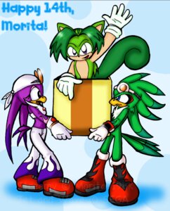 Rating: Safe Score: 0 Tags: accipitrid accipitriform anthro avian beak bird blue_eyes boots bottomwear box clothing container darkeiya e621 eyewear fan_character female flame_markings flame_pattern footwear gloves goggles green_body green_hair group hair handwear headgear headkerchief headwear hirundinid in_box in_container jet_the_hawk kerchief markings midriff oscine pants passerine purple_eyes sega shoes sonic_riders sonic_the_hedgehog_(series) sunglasses swallow_(bird) tail wave_the_swallow what User: bunchy7s