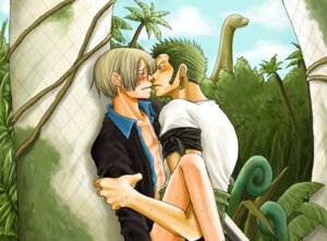 Rating: Questionable Score: 0 Tags: 2boys blonde_hair blush bottomless dinosaur earrings gay green_hair human imminent_kiss jewelry male male/male male_only multiple_boys multiple_males one_piece open_clothes open_shirt outdoors roronoa_zoro rule34 shirt straight_hair sweat vinsmoke_sanji yaoi User: bunchy7s