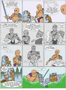 Rating: Questionable Score: 0 Tags: armor clothed clothing comic crown derp_eyes dream dwarf e621 english_text female female/female goblins group hair headgear helmet hi_res horn human humanoid kissing male mammal muscular partially_clothed text thunt weapon User: bunchy7s