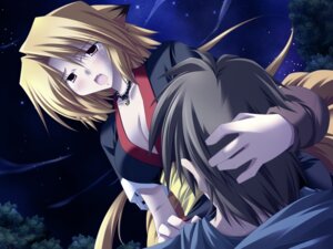 Rating: Explicit Score: 0 Tags: 4:3 animal_humanoid asian_clothing bell blonde_hair bodily_fluids canid canid_humanoid canine canine_humanoid clothing detailed_background duo e621 east_asian_clothing female forest fox fox_humanoid fox_spirit hair human humanoid japanese_clothing jewelry male male/female mammal mammal_humanoid multi_tail necklace oral outside plant purple_eyes short_hair standing sweat tail tears tree unknown_artist wood User: bunchy7s