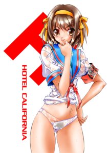 Rating: Questionable Score: 0 Tags: bottomless breasts brown_eyes brown_hair clothing female highres natsuno_suika panties pubic_hair rule34 school_uniform see-through see-through_clothing serafuku short_hair small_breasts suzumiya_haruhi suzumiya_haruhi_no_yuuutsu underwear wet wet_clothes white_panties User: bunchy7s