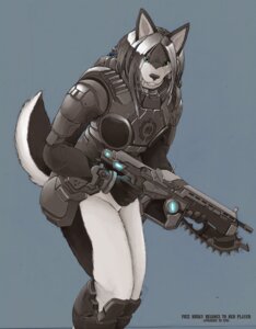 Rating: Safe Score: 0 Tags: anthro armor bottomless canid canine canis clothed clothing domestic_dog e621 epic_games female fuzzhusky gears_of_war heterochromia hi_res husky mammal microsoft nordic_sled_dog pira solo spitz tail thick_thighs unconvincing_armor weapon xbox_game_studios User: bunchy7s