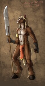 Rating: Explicit Score: 0 Tags: 2012 abs abstract_background anthro blonde_hair blue_eyes bottomwear clothing e621 ear_piercing equid equine glaive gloves hair handwear hi_res hooves horse loincloth long_hair male mammal melee_weapon mickey_the_retriever piercing polearm simple_background solo tail weapon User: bunchy7s