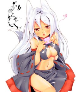 Rating: Questionable Score: 0 Tags: animal_humanoid armwear blush breasts censored cleavage cleavage_cutout clothed clothing condom cutout detached_sleeves e621 fangs female grey_hair hair heart_symbol hi_res humanoid long_hair mammal midriff mosaic_censorship navel open_mouth red_eyes sexual_barrier_device simple_background so-ren solo suggestive tail teeth white_background white_hair User: bunchy7s