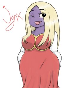 Rating: Safe Score: 0 Tags: chazzlight e621 english_text female generation_1_pokemon humanoid jynx lips nintendo not_furry one_eye_closed pokemon pokemon_(species) purple_body purple_skin solo text wide_hips wink User: bunchy7s