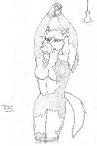 Rating: Questionable Score: 0 Tags: anthro bondofox_(artist) bound canid canine clothing e621 female gag gagged greyscale kidnapping mammal monochrome solo submissive submissive_female tail torn_clothing User: bunchy7s