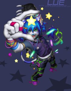 Rating: Safe Score: 0 Tags: 2009 accessory alternative_fashion anthro belt blue_hair blue_nose bottomwear bracelet charm_(jewelry) clothed clothing cyberpop decora_(fashion) e621 facial_markings felid female fingerless_gloves fingernails fur gloves glowstick green_eyes hair hair_accessory hairclip handwear head_markings high-angle_view j-fashion j_axer jewelry looking_at_viewer lue mammal markings nails necklace open_mouth pants shirt simple_background solo star star_clip tail tail_tuft topwear tuft white_body white_fur y2k_(graphic_design) User: bunchy7s