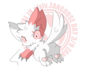 Rating: Safe Score: 0 Tags: ambiguous_gender e621 featureless_crotch feet fur generation_3_pokemon hindpaw kneeling looking_at_viewer looking_back markings nintendo pawpads paws pokemon pokemon_(species) red_markings retsurou solo tail white_body white_fur zangoose zangoose_day User: bunchy7s