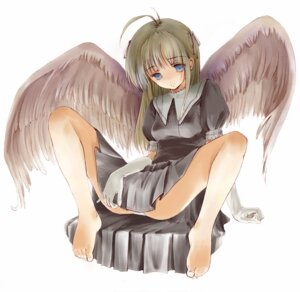Rating: Questionable Score: 0 Tags: ahoge angel barefoot blonde_hair blue_eyes dress feet female gloves panties pantyshot rule34 spread_legs underwear upskirt white_panties wings yurikuta_tsukumi User: bunchy7s