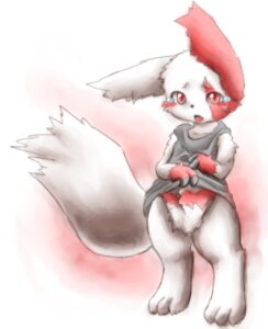 Rating: Questionable Score: 0 Tags: 2009 anthro bodily_fluids clothing crying e621 female fur generation_3_pokemon japanese_description kemono markings mo_to_i_chi nintendo pokemon pokemon_(species) red_eyes red_markings shirt solo tail tears topwear white_body white_fur zangoose User: bunchy7s