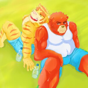 Rating: Safe Score: 0 Tags: 1:1 2014 american_black_bear anthro bear biceps black_bear bodily_fluids bottomwear brown_body brown_fur brown_nose bulge clothed clothing duo e621 eyebrows eyes_closed fangs felid frown fur grin hi_res juuichi_mikazuki male mammal markings morenatsu muscular muscular_male open_mouth overweight pantherine pecs pink_nose pose rei-zuka shirt shorts sitting slightly_chubby smile stocky stripes sweat tank_top teeth thick_eyebrows tiger tongue topless topwear torahiko_ooshima ursine yellow_body yellow_fur User: bunchy7s