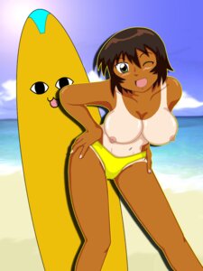 Rating: Explicit Score: 0 Tags: azumanga_daiou beach bikini blush breasts brown_hair chiyo_chichi female female_only highres human kagura_(azumanga_daiou) large_breasts navel nipples rule34 smile solo swimsuit tan_lines tanline topless wink User: bunchy7s