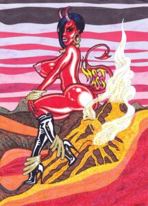 Rating: Questionable Score: 0 Tags: big_breasts big_butt breasts butt demon e621 ear_piercing female hi_res horn humanoid nipples not_furry nude piercing solo tail theseus9 User: bunchy7s