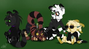 Rating: Safe Score: 0 Tags: all_fours anthro black_body black_fur brown_body brown_fur clothing costume crux cruxling e621 fur group hat headgear headwear looking_at_viewer male markings nyn_(character) sirona_sabre sitting tail tehfizzle_(artist) white_body white_fur yellow_eyes yellow_markings young young_anthro User: bunchy7s